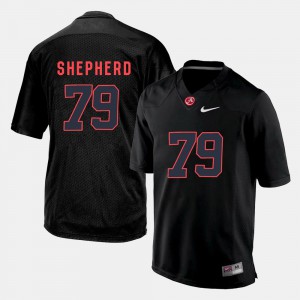 College Football College #79 University of Alabama Austin Shepherd Jersey Black For Men 630116-980