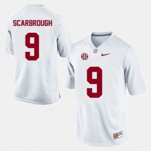 College Football University #9 For Men Bama Bo Scarbrough Jersey White 206874-816