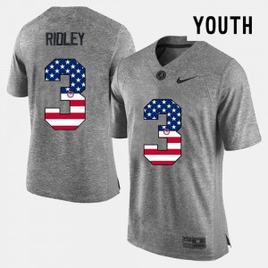 For Kids High School Gray US Flag Fashion Alabama Calvin Ridley Jersey #3 393222-381