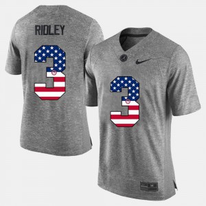 Gray Roll Tide Calvin Ridley Jersey NCAA #3 Men's US Flag Fashion 791410-526