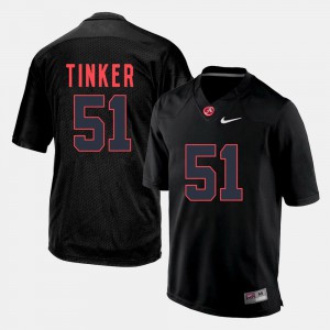 Silhouette College Roll Tide Carson Tinker Jersey Official Black For Men #51 952682-468