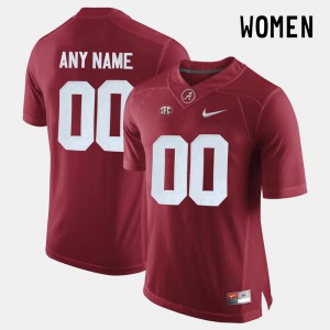 Alabama Roll Tide Customized Jersey #00 Crimson For Women College Limited Football NCAA 345155-811