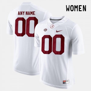 #00 College Bama Custom Jersey White College Limited Football Ladies 170720-696