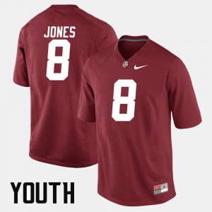 Stitched Bama Julio Jones Jersey Alumni Football Game #8 Crimson Youth 175275-857