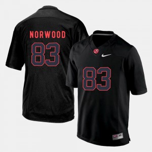 Men's Silhouette College Black University of Alabama Kevin Norwood Jersey #83 Embroidery 202656-290