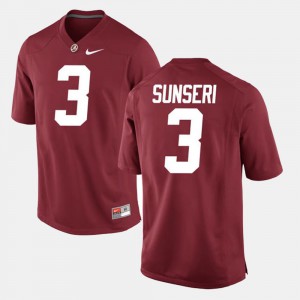 For Men's Alumni Football Game College Alabama Roll Tide Vinnie Sunseri Jersey Crimson #3 826300-336