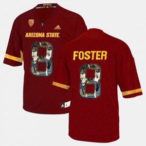 Embroidery For Men's #8 Player Pictorial Arizona State D.J. Foster Jersey Red 154801-302