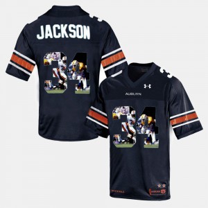 Navy Blue AU Bo Jackson Jersey Mens Throwback Embroidery #34 140833-923