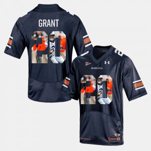 Men Player Pictorial #20 Stitch Tigers Corey Grant Jersey Navy Blue 380044-577