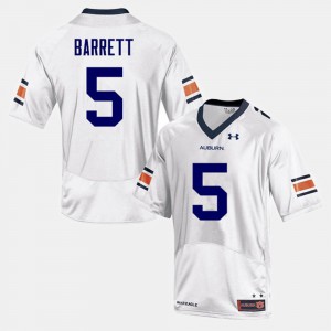 #5 Tigers Devan Barrett Jersey Mens College Football Stitched White 809235-915