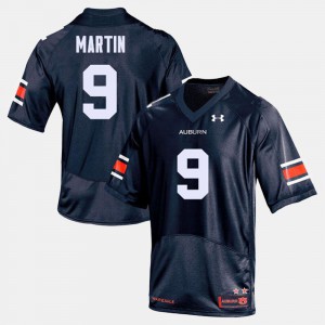 College Football Stitch #9 Auburn University Kam Martin Jersey Navy For Men's 878527-260