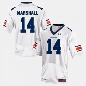 For Men's Auburn Tigers Nick Marshall Jersey #14 College Football White High School 723477-224