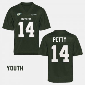 College Football Official Green Baylor Bryce Petty Jersey #14 Kids 699471-650