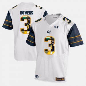 NCAA California Golden Bears Ross Bowers Jersey Player Pictorial White #3 For Men 465624-434