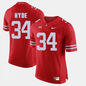 Scarlet #34 Alumni Football Game Ohio State Buckeyes CameCarlos Hyde Jersey Embroidery For Men 608679-682