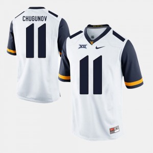 #11 White Alumni Football Game Alumni WVU Chris Chugunov Jersey Mens 777679-830