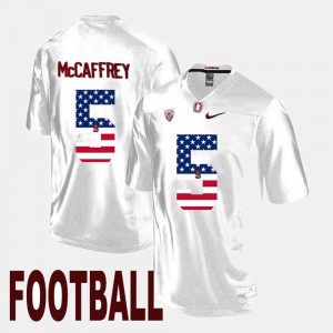 #5 US Flag Fashion Stanford Christian McCaffrey Jersey White Men's College 982309-545