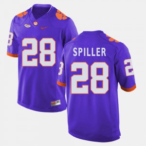 Purple Stitched College Football For Men Clemson National Championship C.J. Spiller Jersey #28 860445-841