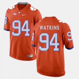 Official #94 Clemson Carlos Watkins Jersey Orange College Football For Men's 468471-753