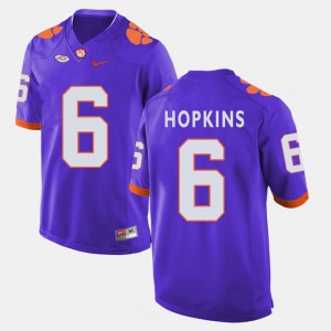 College Football Stitch #6 For Men's Clemson University DeAndre Hopkins Jersey Purple 230917-362