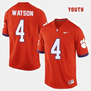College Football Stitched Orange For Kids Clemson National Championship Deshaun Watson Jersey #4 938600-567