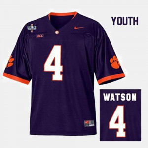 Player Youth(Kids) Purple Clemson National Championship Deshaun Watson Jersey #4 College Football 733934-504