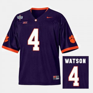 #4 College Football Stitch Clemson University Deshaun Watson Jersey Men Purple 456183-565