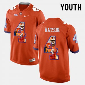 Pictorial Fashion Youth Orange #4 High School Clemson DeShaun Watson Jersey 484819-430
