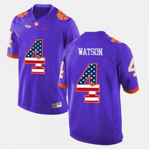 University US Flag Fashion CFP Champs DeShaun Watson Jersey Purple #4 Men 982876-397