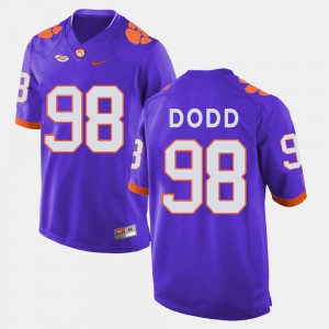 College Football For Men's Clemson University Kevin Dodd Jersey #98 Purple Embroidery 644787-172