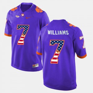 Clemson University Mike Williams Jersey Men Stitch Purple US Flag Fashion #7 202740-550