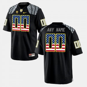 Men #00 US Flag Fashion Embroidery Oregon Customized Jerseys Black 907181-783