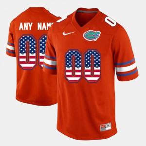 #00 UF Customized Jerseys US Flag Fashion NCAA Orange Men's 941594-138