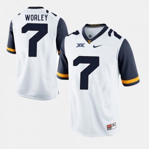 For Men's West Virginia University Daryl Worley Jersey Alumni Football Game #7 White Official 183995-430