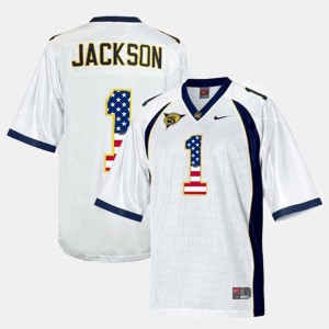 #1 Embroidery Cal DeSean Jackson Jersey Men's White US Flag Fashion 666773-890