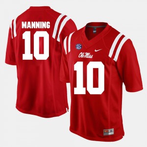University Ole Miss Eli Manning Jersey Alumni Football Game #10 Red For Men's 465701-972
