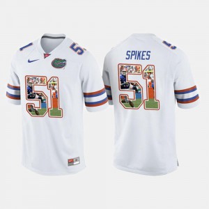 Embroidery #51 College Football White For Men UF Brandon Spikes Jersey 965448-221