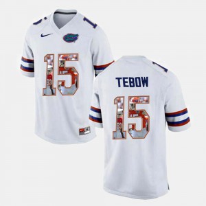 For Men White College Football UF Tim Tebow Jersey #15 University 302898-172