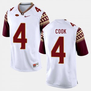 College Football #4 Embroidery Florida State Dalvin Cook Jersey White Mens 704396-935