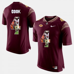 Embroidery Florida ST Dalvin Cook Jersey Player Pictorial Red #4 Men 256360-702