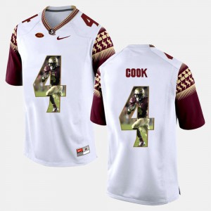 Embroidery Florida ST Dalvin Cook Jersey White Men's Player Pictorial #4 576303-214