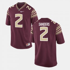 Mens Stitched #2 Alumni Football Game Garnet Florida State Seminoles Deion Sanders Jersey 481879-473