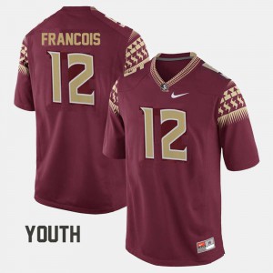 Florida ST Deondre Francois Jersey For Kids #12 College Football Red University 333979-537