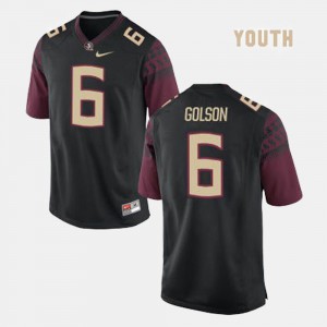 College Football #6 Player Youth(Kids) Black Florida State Seminoles Everett Golson Jersey 305576-753