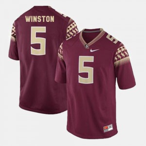 Mens Florida State Seminoles Jameis Winston Jersey College Football Red Stitched #5 508299-856