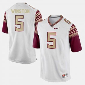 #5 Youth College Football Stitched Florida State Jameis Winston Jersey White 234899-495