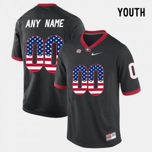 Black GA Bulldogs Customized Jersey #00 Official For Kids US Flag Fashion 397985-565