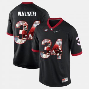 Embroidery Black UGA Bulldogs Herschel Walker Jersey #34 Men's Player Pictorial 772101-731