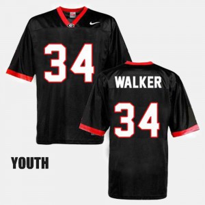 For Kids Black Georgia Bulldogs Herschel Walker Jersey Stitched #34 College Football 249826-707