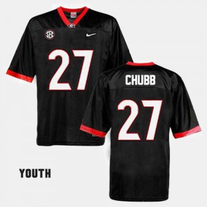 Youth #27 Black Georgia Nick Chubb Jersey College Football NCAA 682612-598
